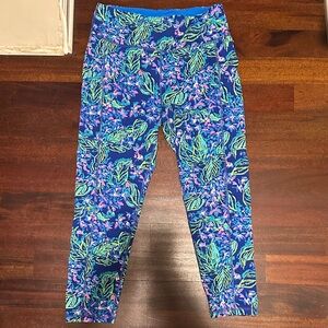 Lilly Pulitzer Blue and Green Patterned Kids Leggings